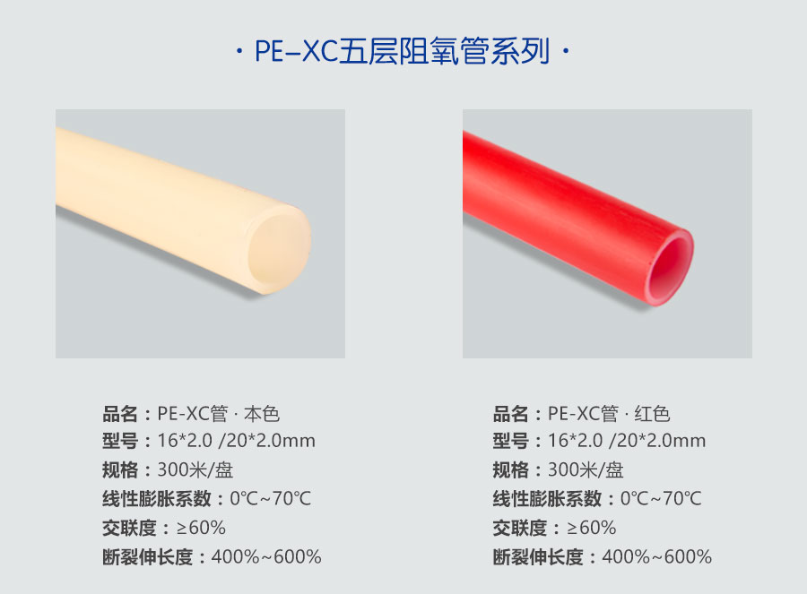PE-Xc五層阻氧管系列